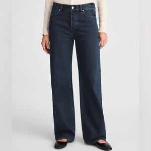 Madewell low slung baggy jeans in black blue wash